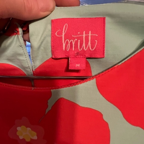 Britt tropical floral 3/4 sleeve nylon and spandex mini dress Made in the USA - Picture 8 of 10